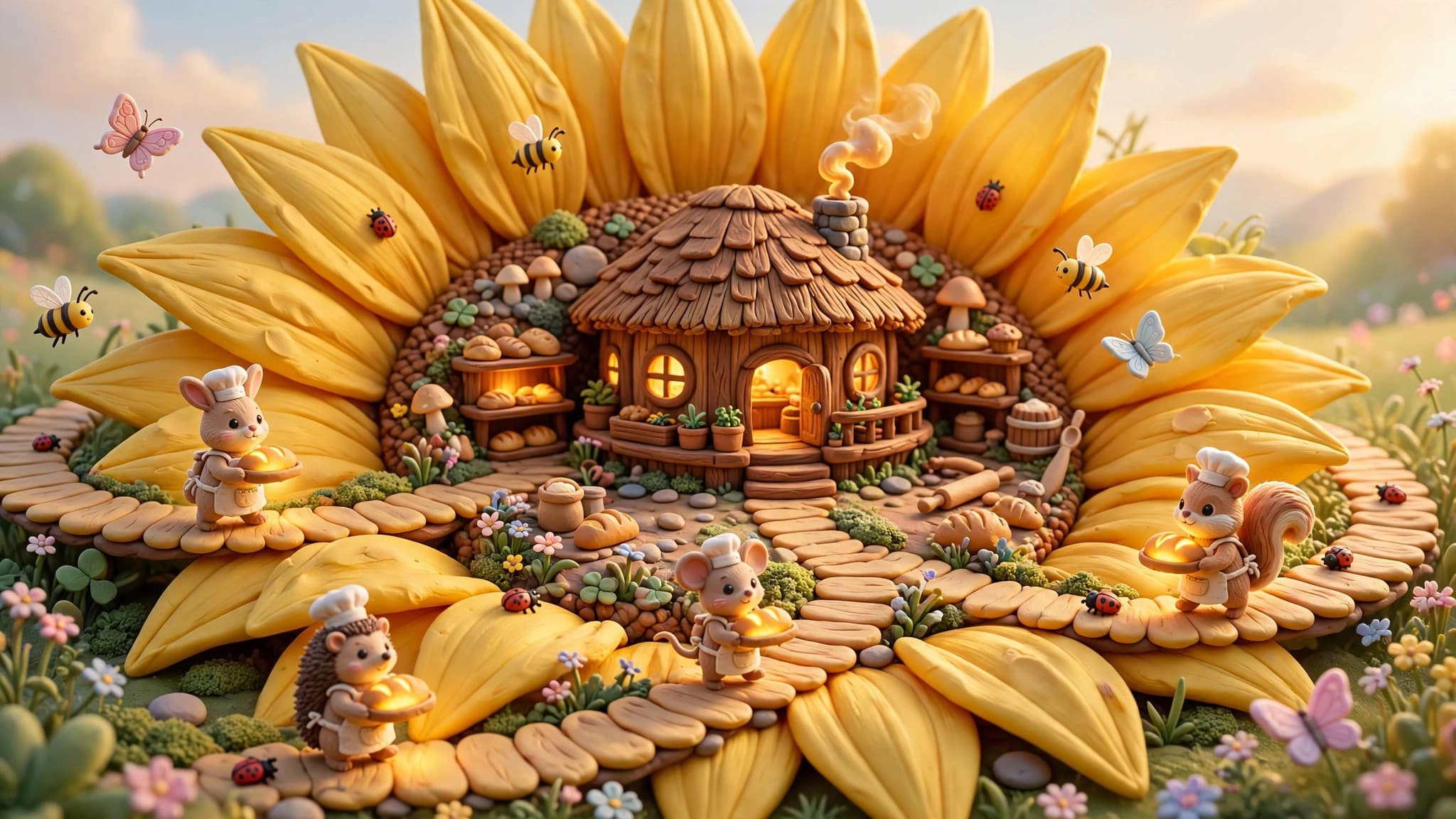 Sunflower Treehouse Bakery — Cozy Clay 3D Animal Bakers