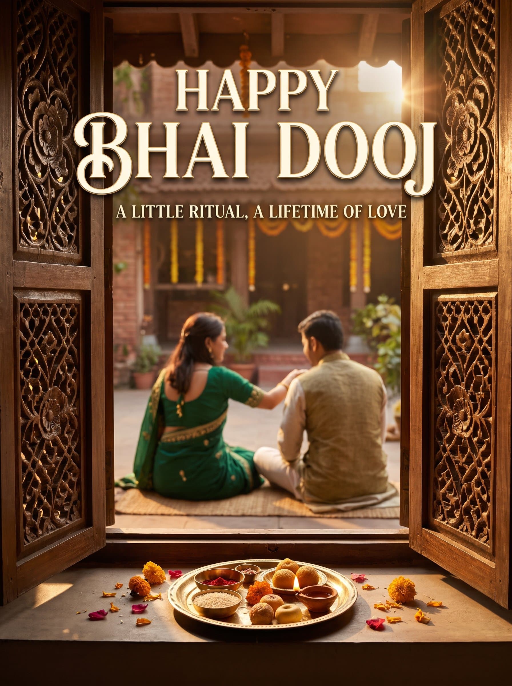 Happy Bhai Dooj Doorway Ritual Poster — A Little Ritual, A Lifetime of Love