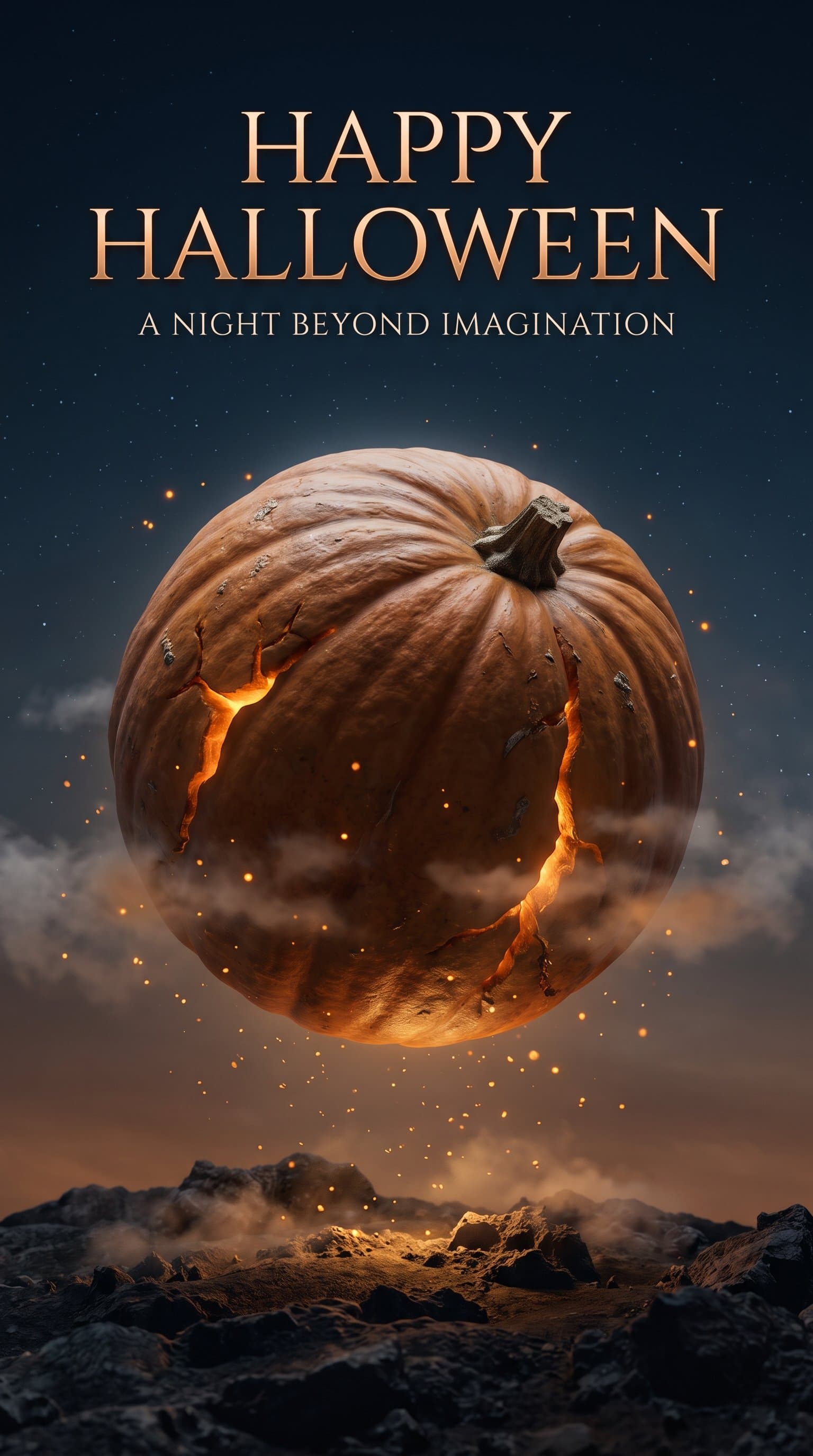 Happy Halloween Giant Pumpkin Poster — A Night Beyond Imagination