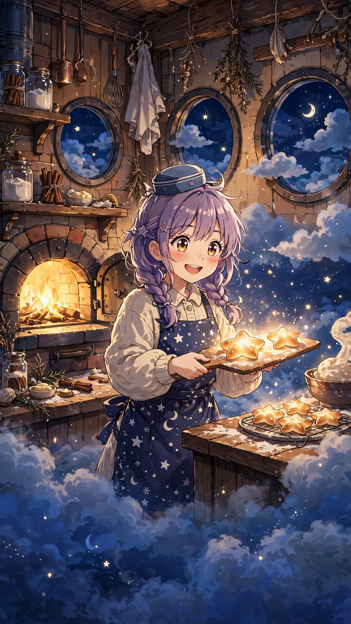 Midnight Sky Bakery — Anime Phone Wallpaper — free wallpaper preview