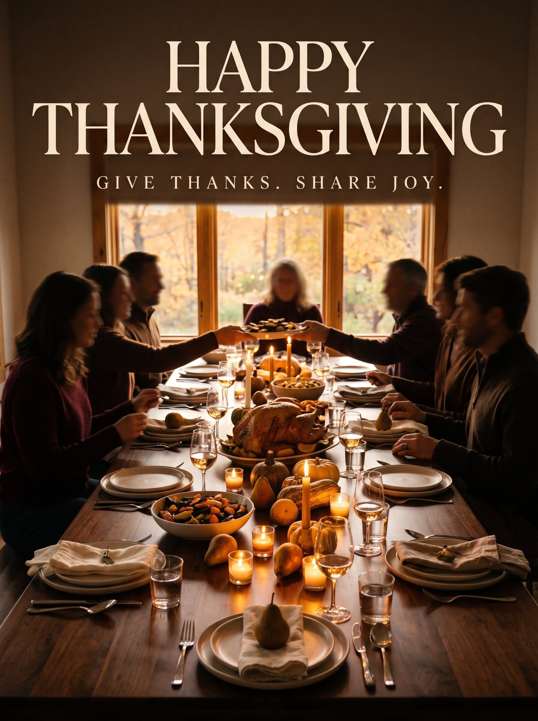 Thanksgiving Family Dinner Poster — Give Thanks, Share Joy