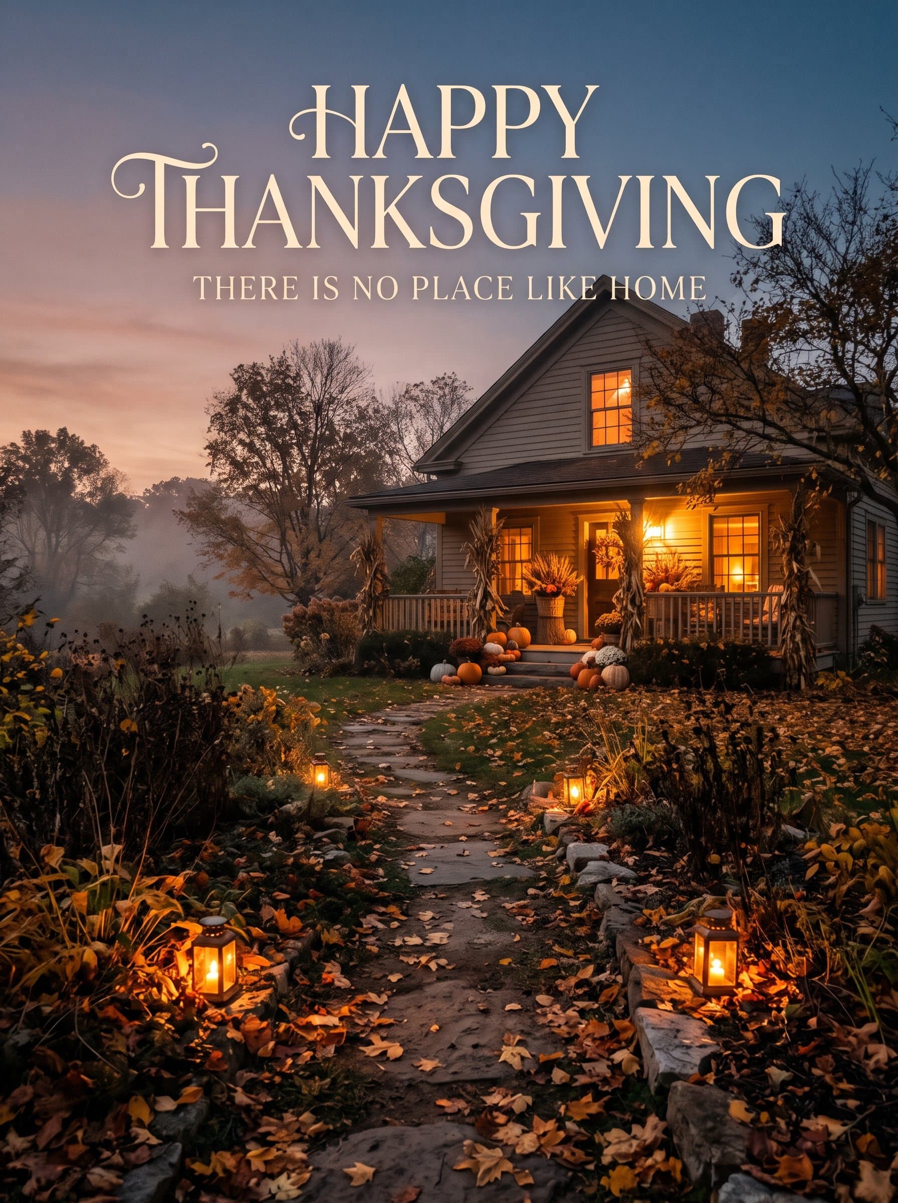 Thanksgiving Home Porch Poster — There Is No Place Like Home