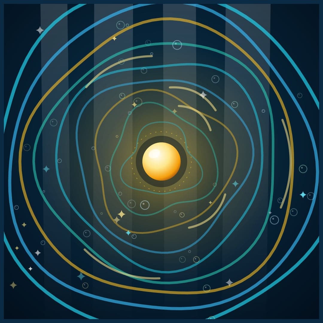 Abyssal Currents — Golden Pearl Ocean Waves Abstract Vector — free vector preview