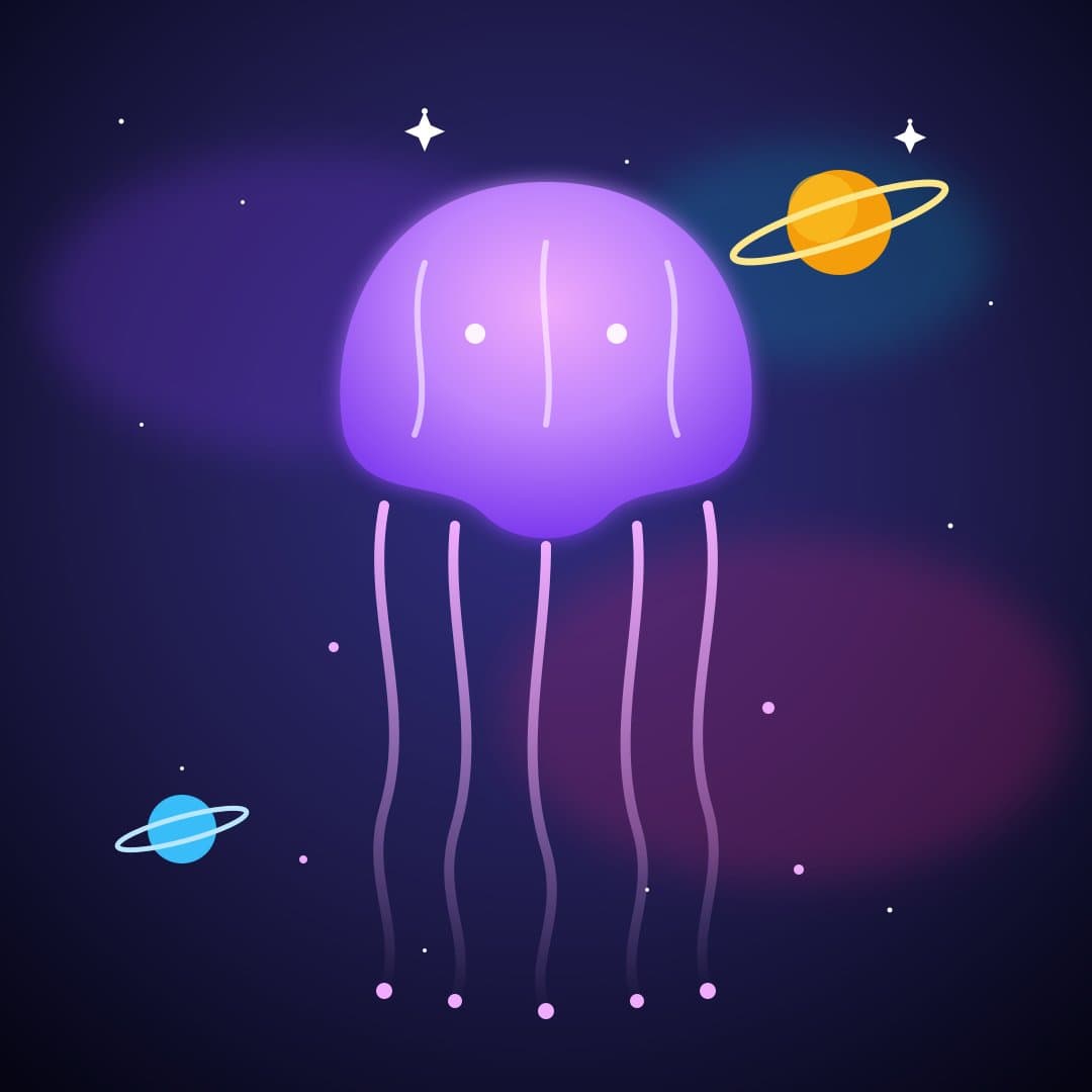 Cosmic Jellyfish Nebula — Deep Space Vector — free vector preview