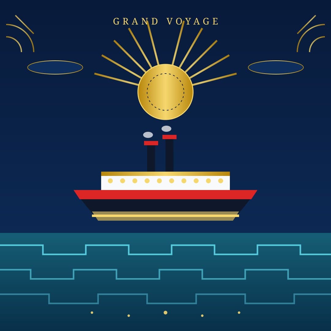 Deco Ocean Liner — Grand Voyage Vector — free vector preview
