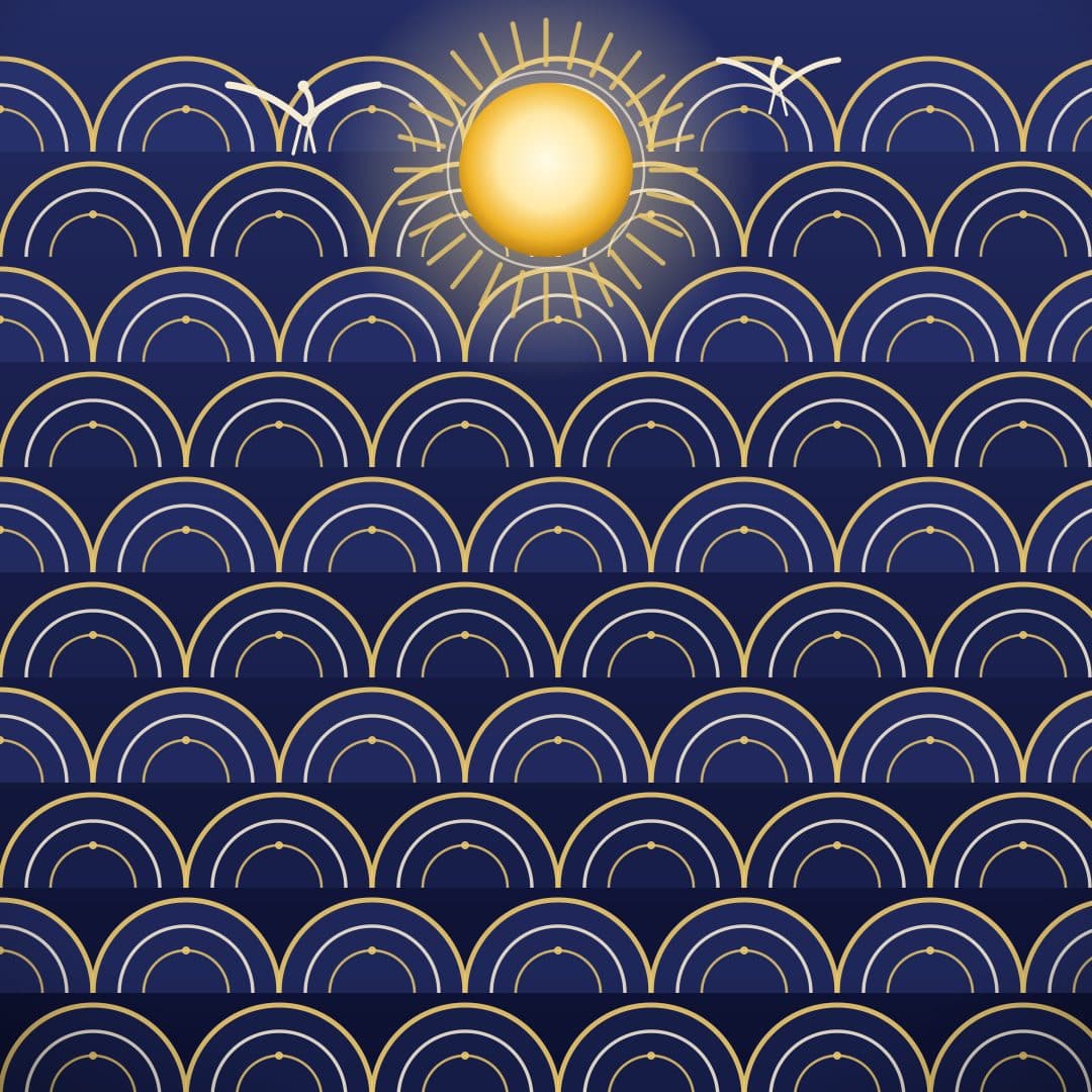 Seigaiha Wave Scale — Geometric Japanese Pattern Vector — free vector preview