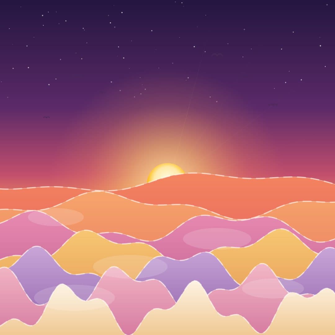 Golden Tide Clouds — Sea of Cloud Waves at Dawn Vector Art — free vector preview