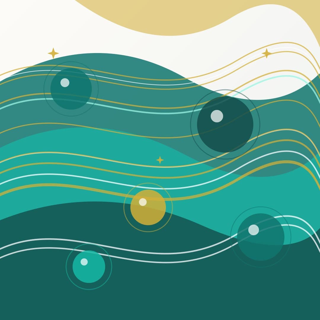 Ink Marble Swirl — Teal and Gold Fluid Vector — free vector preview
