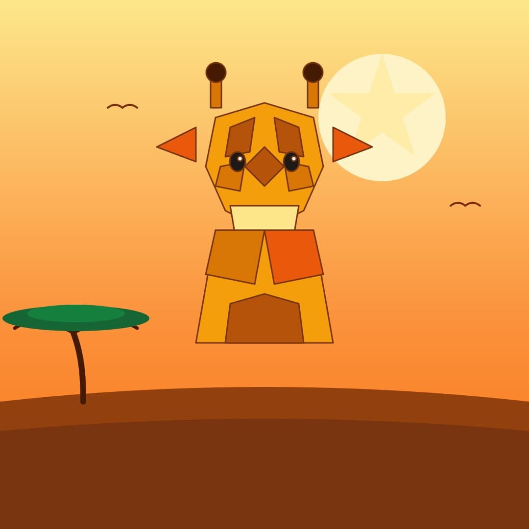 Low-Poly Giraffe Dawn — Geometric Giraffe Head Vector — free vector preview