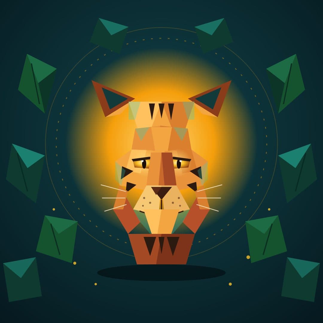 Low-Poly Tiger — Geometric Bengal Tiger Head Vector — free vector preview