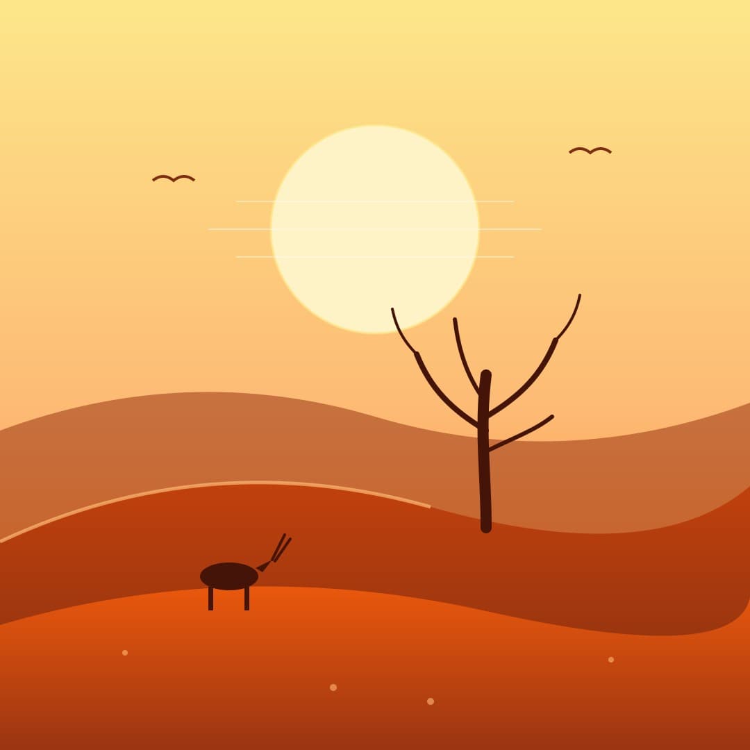 Namib Dune Tree — Minimal Desert Dune Vector — free vector preview