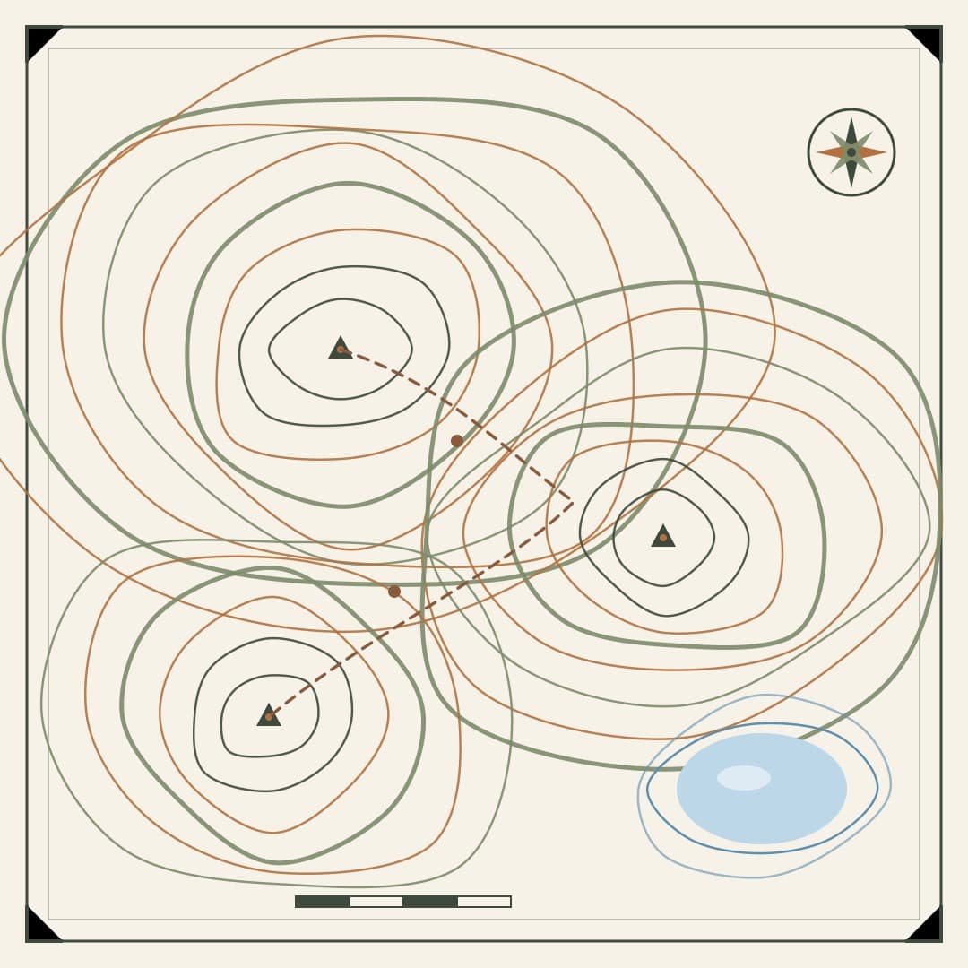 Topographic Peaks — Contour Map Mountain Vector — free vector preview
