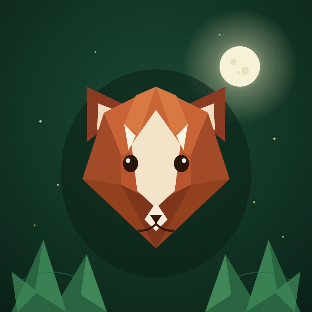 Low-Poly Red Panda — Geometric Animal Portrait Vector — free vector preview