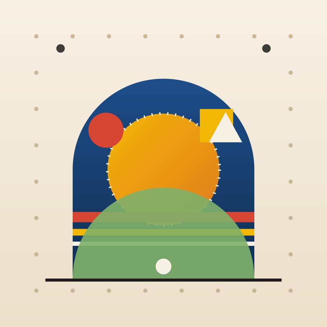 Bauhaus Sun Arch — Geometric Poster Vector