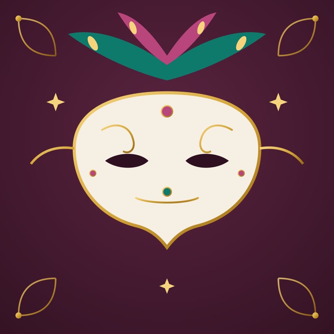 Venetian Carnival Mask — Gold Filigree Vector — free vector preview