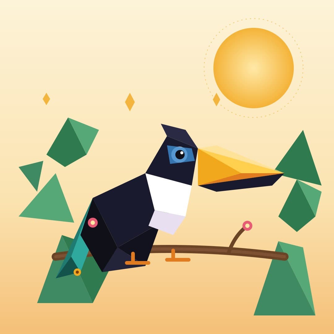 Low-Poly Toucan — Geometric Tropical Bird Vector — free vector preview