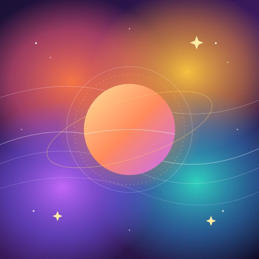 Sunset Gradient Mesh — Abstract Sunset Orb Vector — free vector preview