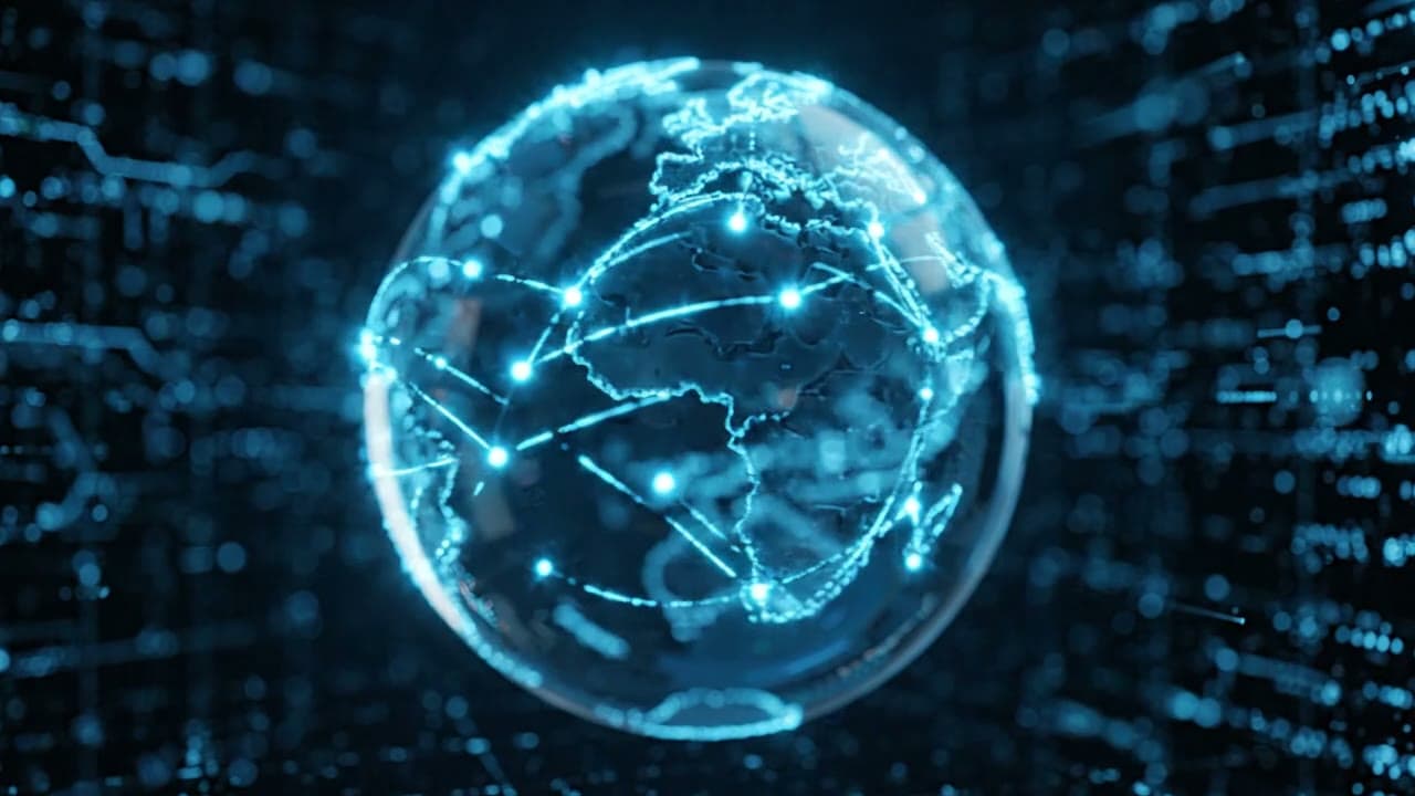 Holographic Network Globe — Global Connection Video