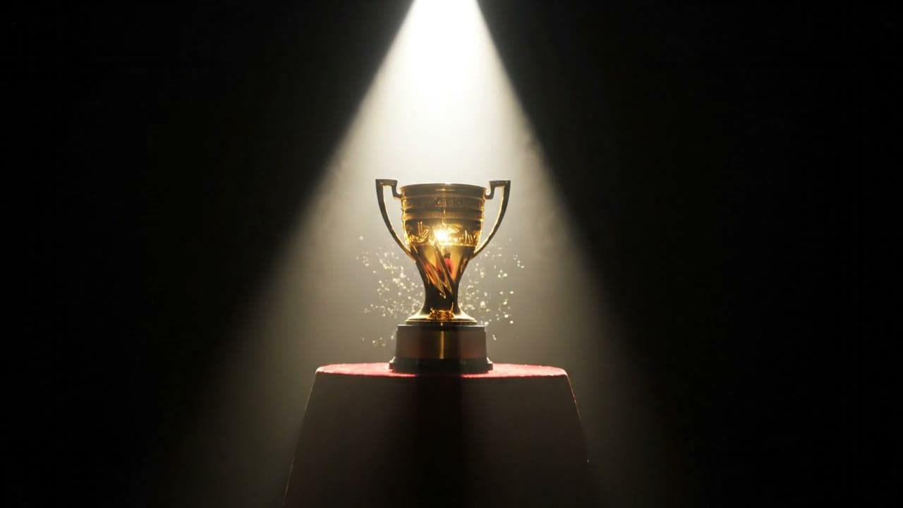 Golden Trophy Under Spotlight — Achievement Video