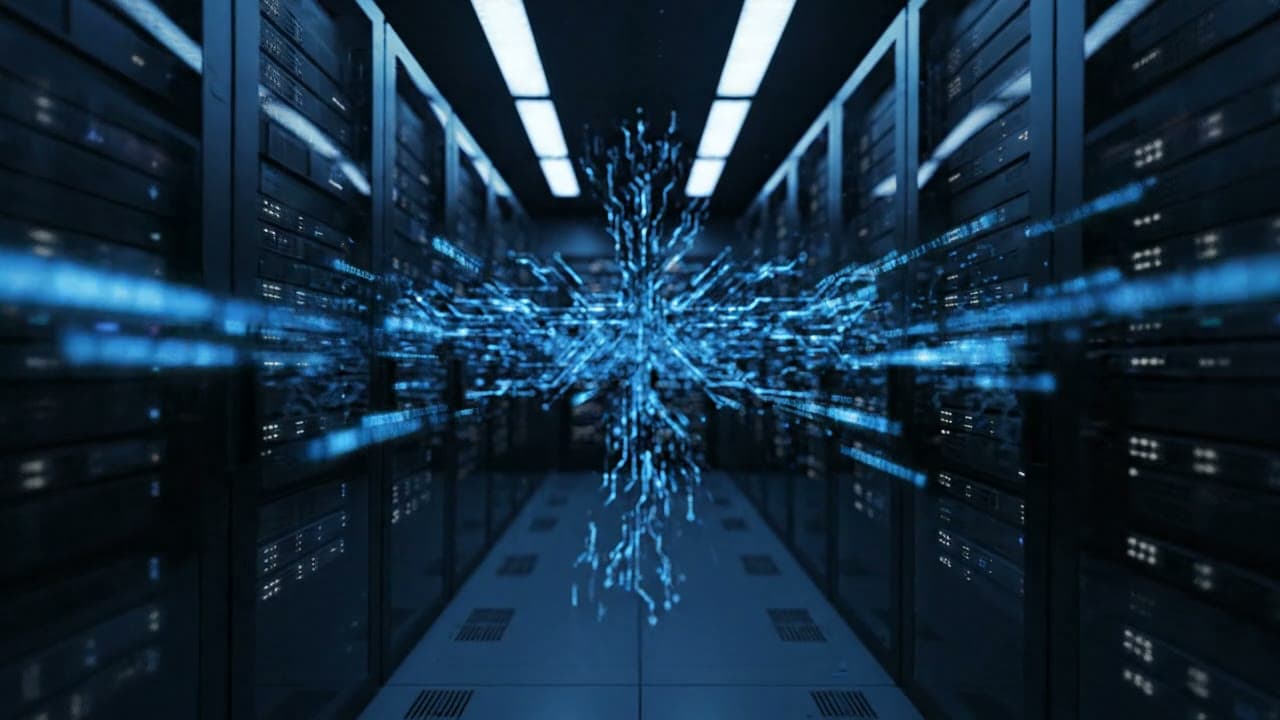 Server Room Data Streams — Free AI Stock Video