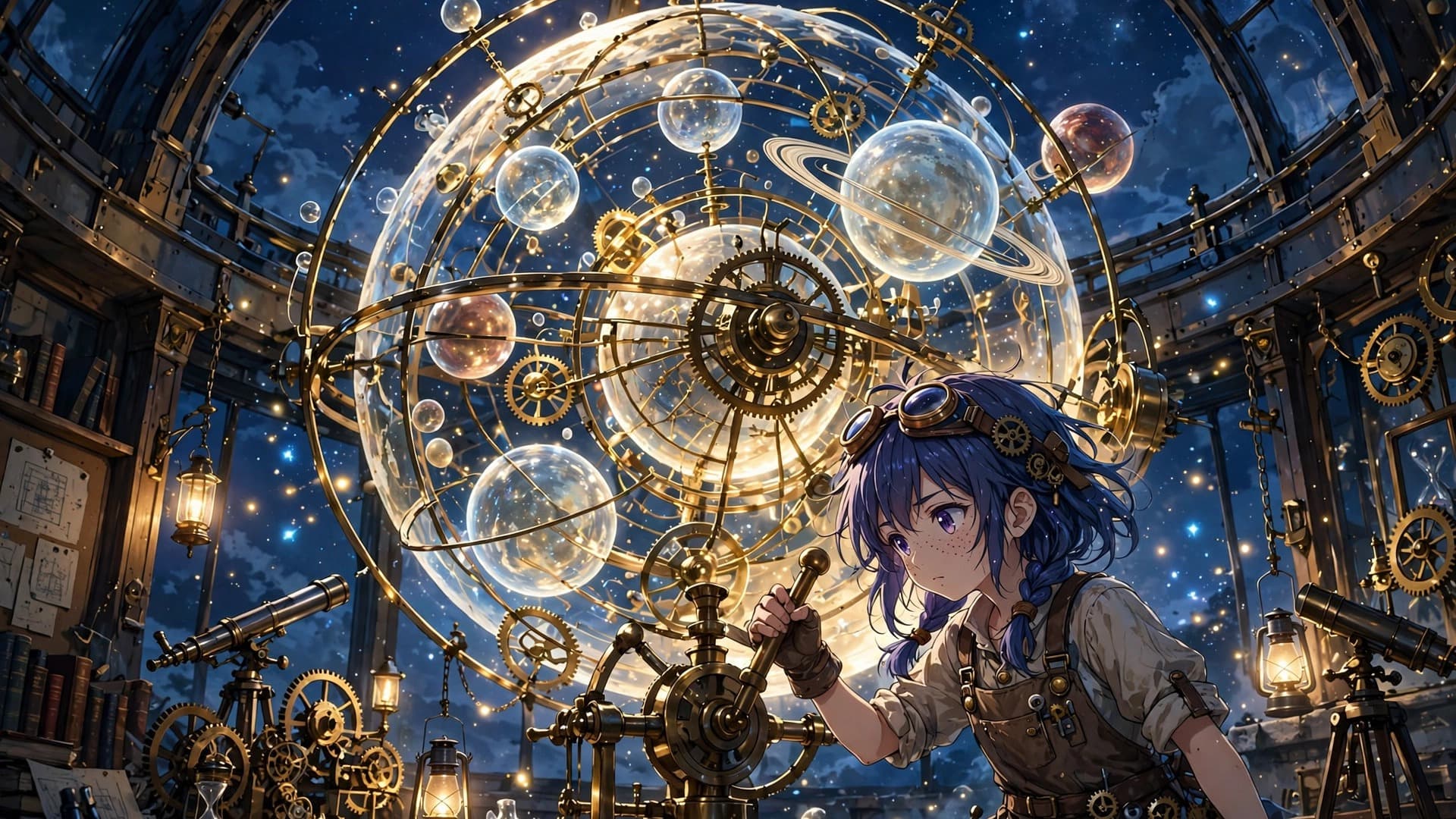 Clockmaker Apprentice and the Celestial Orrery — Original Anime Art — free ai image preview