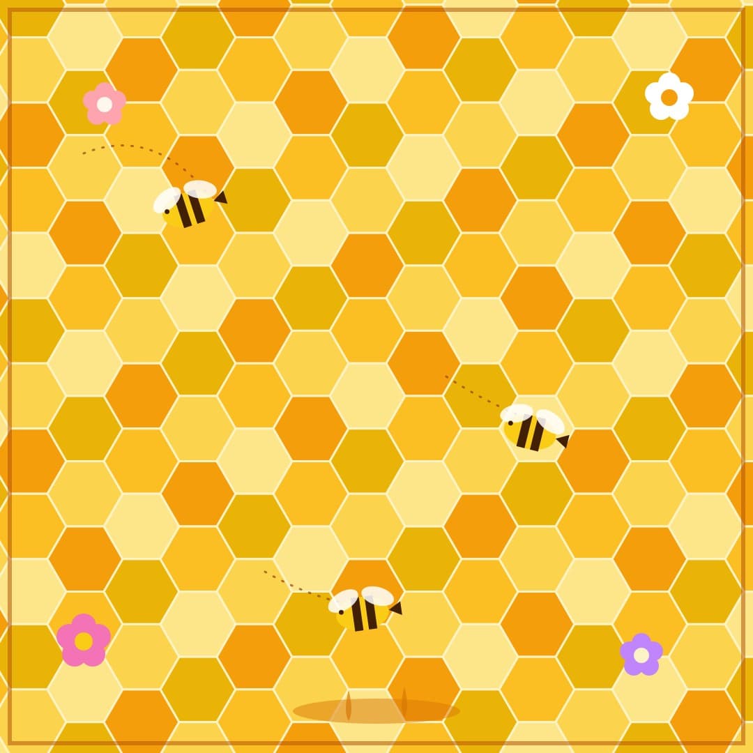 Honeycomb Bee Pattern — Golden Hexagon Hive Vector — free vector preview
